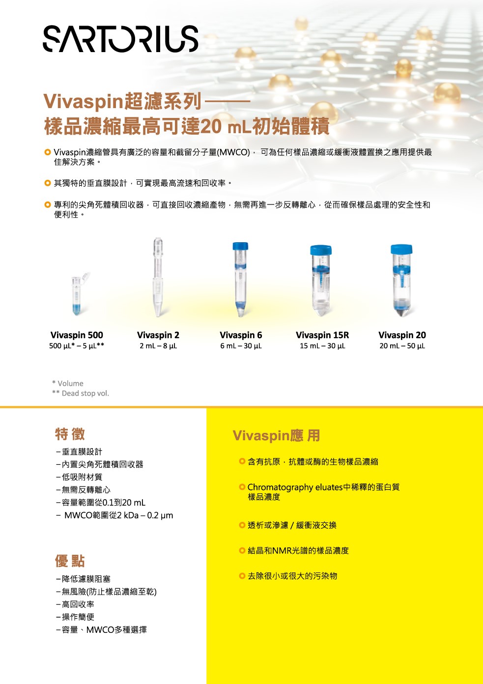 Sartorius Vivaspin蛋白質超濾商品